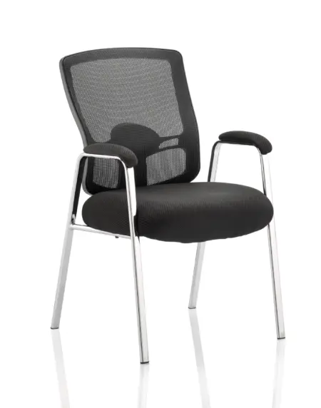 Portland Medium Mesh Back (Straight Leg) Visitor Chair with Arms
