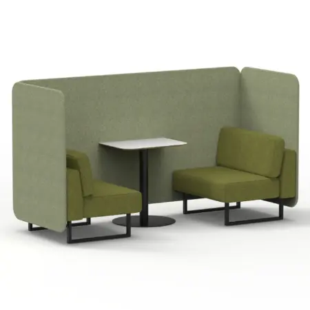 Brixworth Bench Booth With White Table In Two Tone